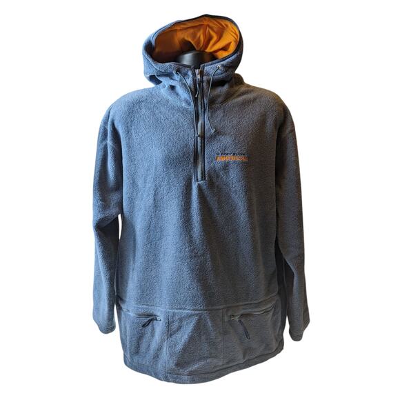 Perry Ellis Hoodie Mens Large Fleece Pullover Jacket Blue Zip Pockets Sweatshirt - Picture 4 of 16